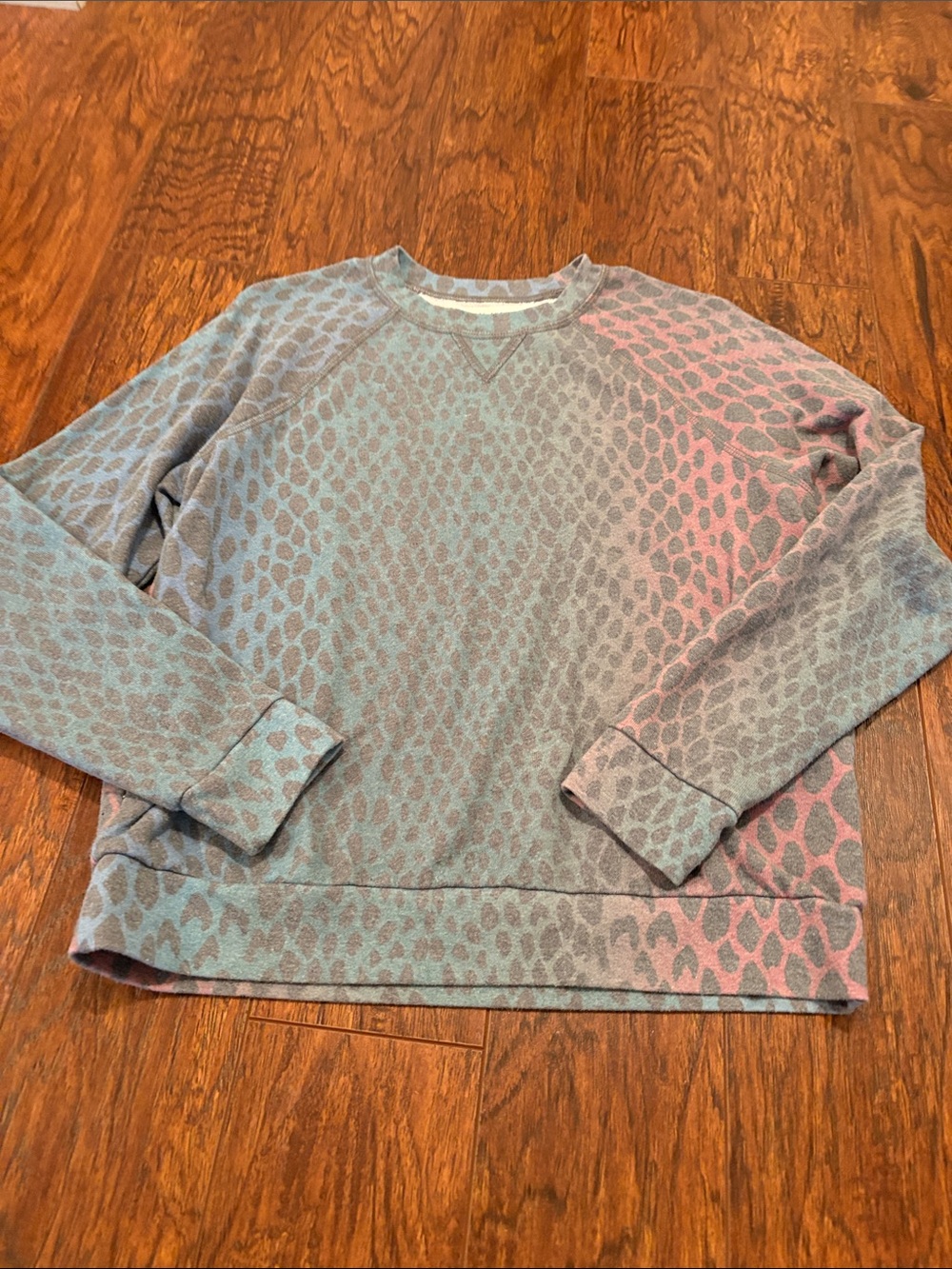 Sol Angeles Anthropologie ombré faded animal print sweatshirt